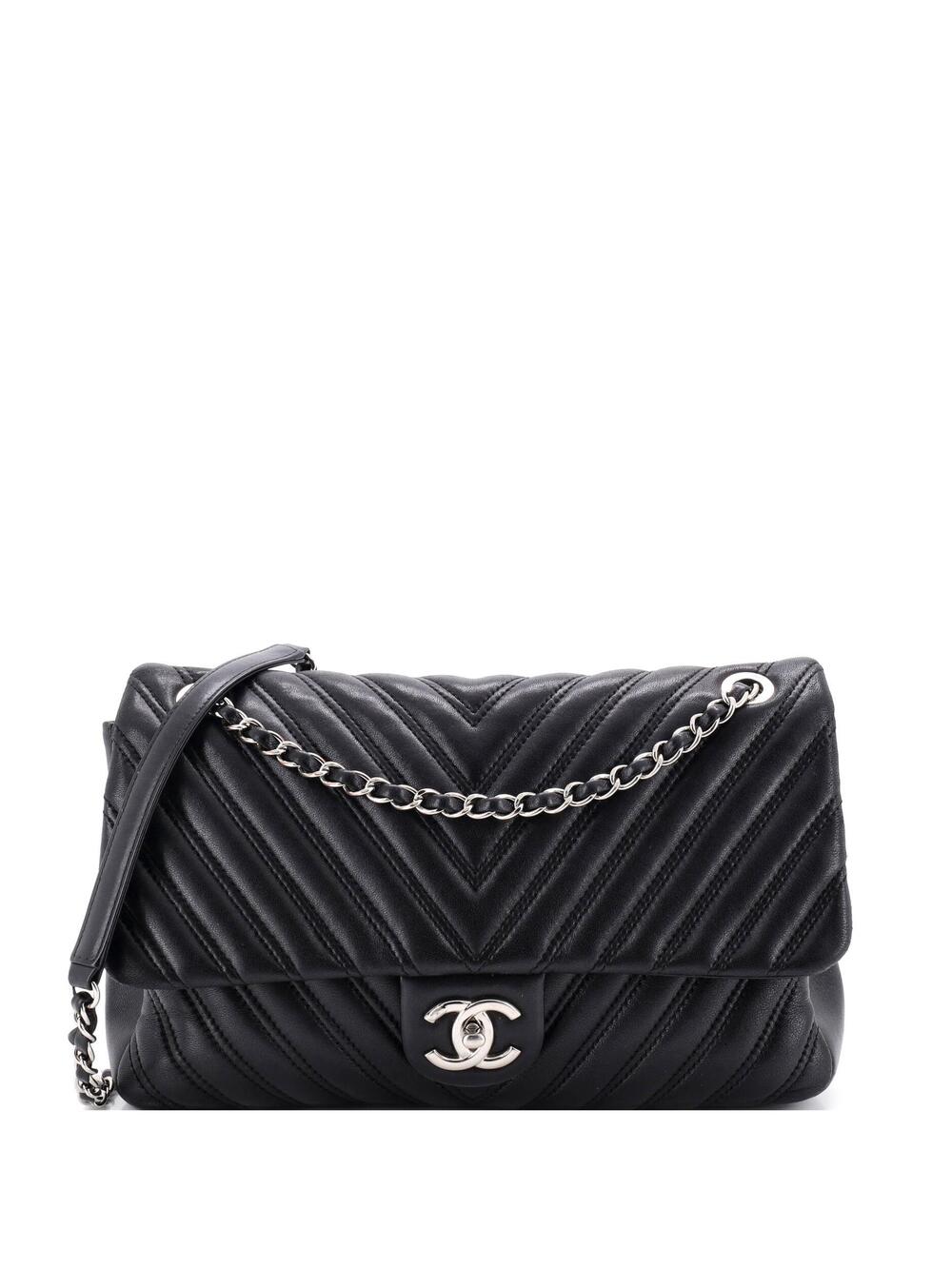 Chanel Double Stitch Flap Bag Chevron #370874C42B